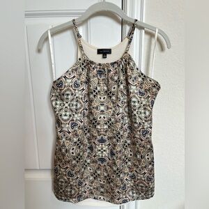 The Limited M Blue and Gold Paisley Dressy Tank Top